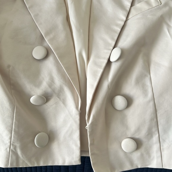 7 for all mankind women’s small cropped eggshell jacket - Picture 2 of 3